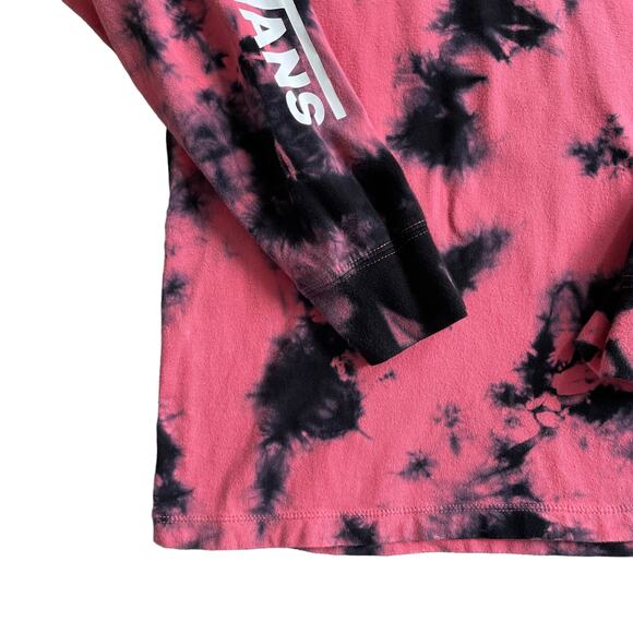 VANS Man I Need Vans Logo Print Tie Dyed Cotton Jersey T-Shirt Pink Size Medium - Picture 10 of 10